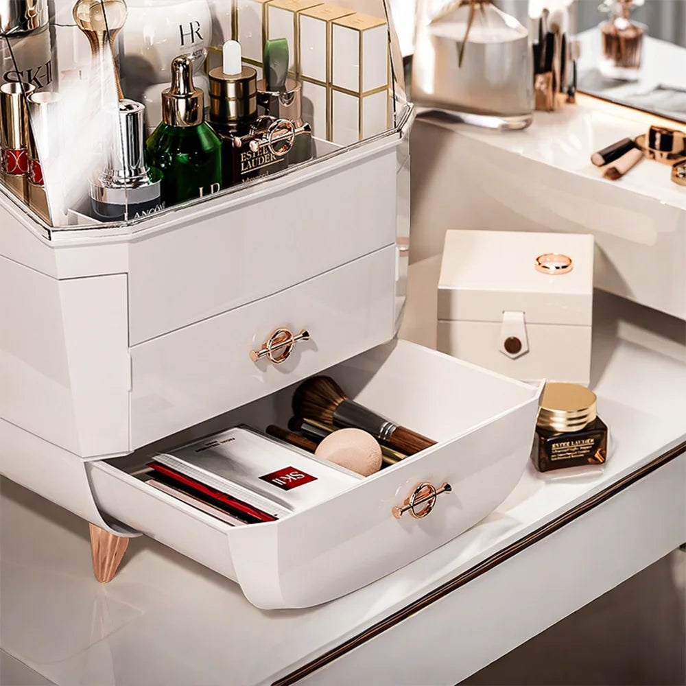 Cosmetic Storage Box Makeup Box Large Capacity Dustproof Desktop Drawer Make Up Drawer Container Jewelry Lipstick Boxs Organizer