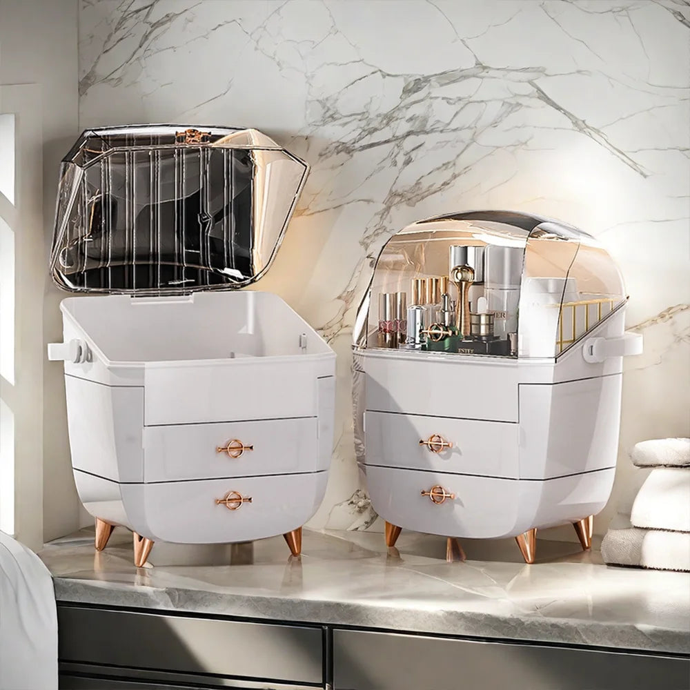 Cosmetic Storage Box Makeup Box Large Capacity Dustproof Desktop Drawer Make Up Drawer Container Jewelry Lipstick Boxs Organizer