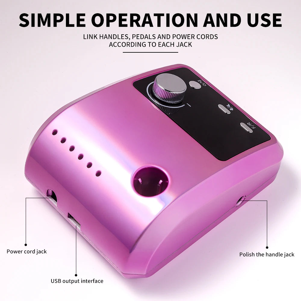 Portable Electric Nail Drill 45000 RPM Electrical Professional Nail File Kit for Acrylic Gel Nails Manicure Pedicure Polishing