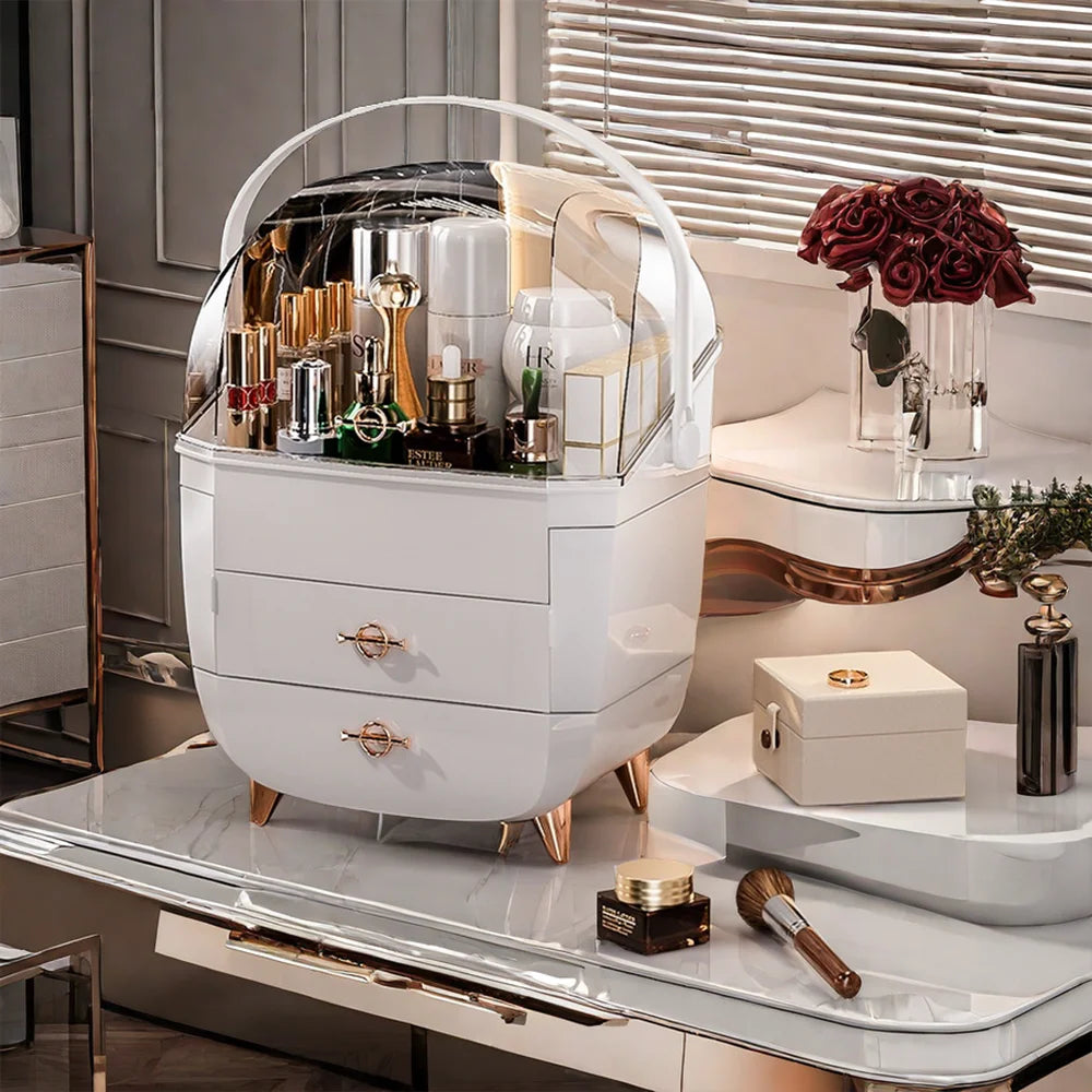 Cosmetic Storage Box Makeup Box Large Capacity Dustproof Desktop Drawer Make Up Drawer Container Jewelry Lipstick Boxs Organizer