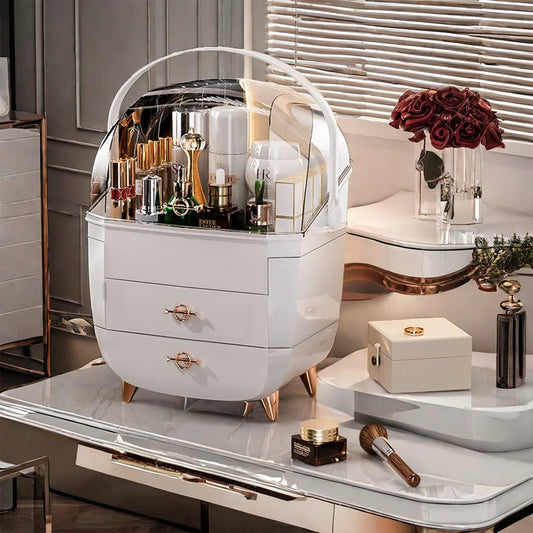 Cosmetic Storage Box Makeup Box Large Capacity Dustproof Desktop Drawer Make Up Drawer Container Jewelry Lipstick Boxs Organizer