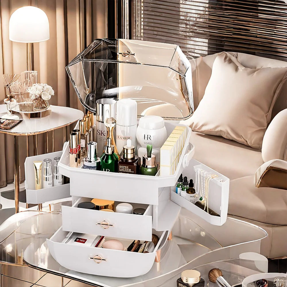 Cosmetic Storage Box Makeup Box Large Capacity Dustproof Desktop Drawer Make Up Drawer Container Jewelry Lipstick Boxs Organizer